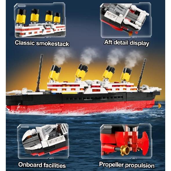 JOJO&Peach Titanic Stem Toys, 2 in 1 Titanic Model & Transform Robot Building Kit, Collectible Display Model Set, Stem Projects Toys Gifts for Kids