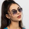 New Rimless Square Sunglasses Women Fashion Frameless Tinted Sun Glasses Luxury Brand Shades For Men Uv400