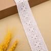 3Meters/lot 4cm White Cotton Hollow Out Wheel Embrodiered Lace Trim Material