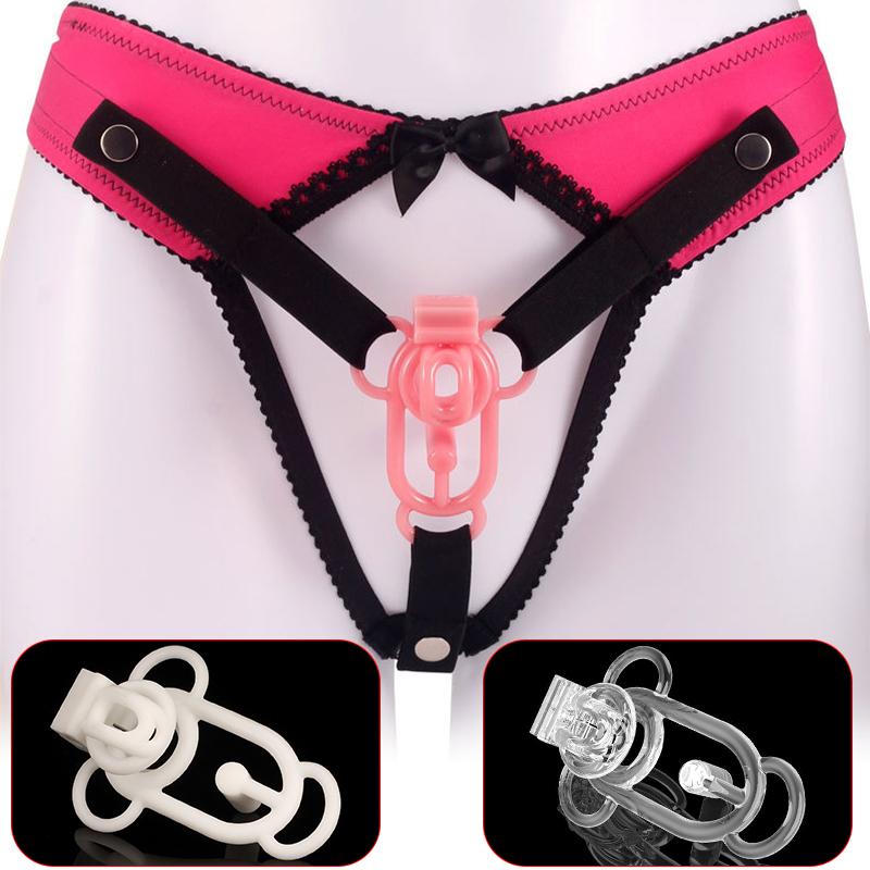 Fufu Clip and Cock Cage Pink Adjustable Chastity Panties Sissy Chastity Panties Chastity Cage Fall Prevention Harness Sex Toys18