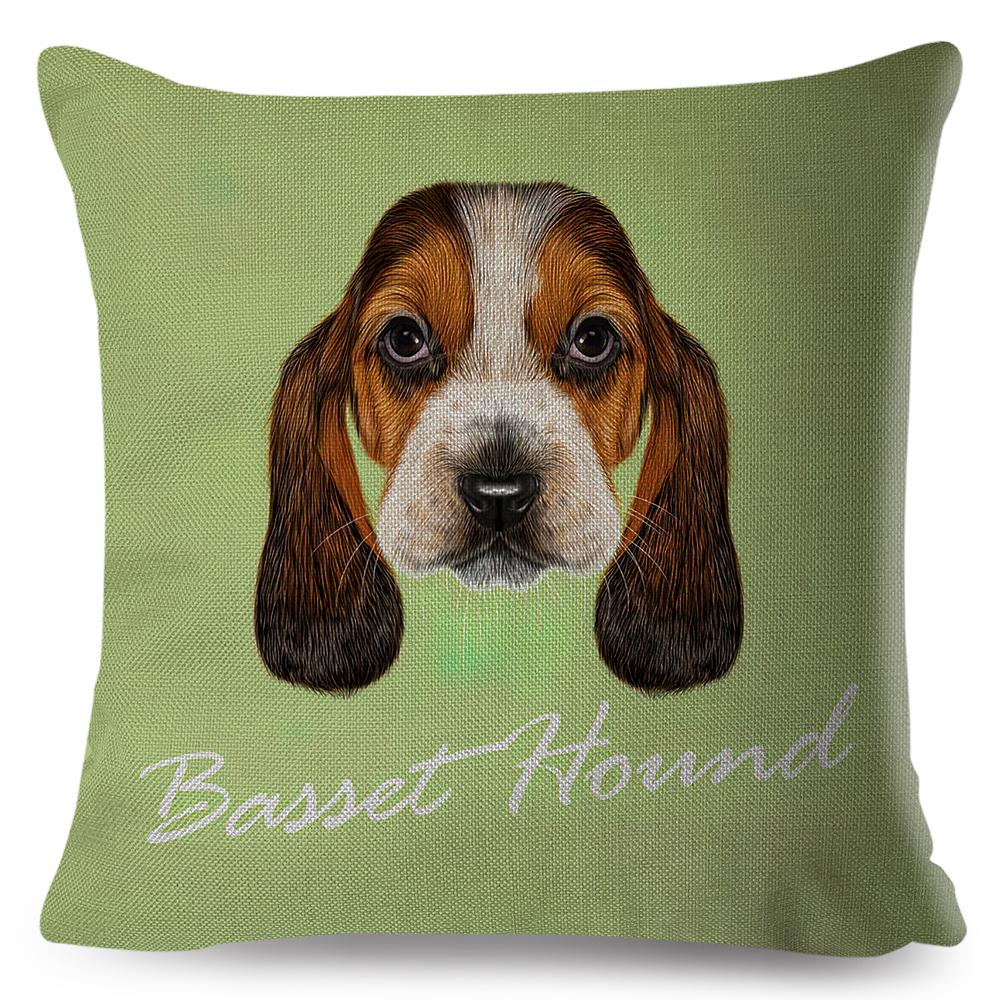 Animal Lover Gift Cushion Cover Adorable Pet Faces Double Sided Soft Polyester Home Decor Pillow Case
