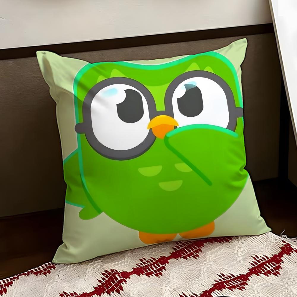 APP DDuolingo Наволочка Двусторонняя Мягкая Прочная Подушка Чехол для Дома Автомобиля Многоцелевое Использование для Повседневного Комфорта