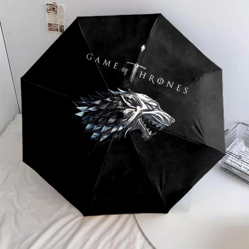 1 шт. Автоматический складной зонт - Мультяшный узор, Портативная и складная конструкция с 19 спицами, Подарки на Рождество и День рождения