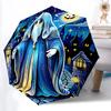 1pc Ghostly Night Automatic Folding Umbrella - Design, Durable Iron Frame for Travel, Outdoor, Beach Fashion Accessory a0920013