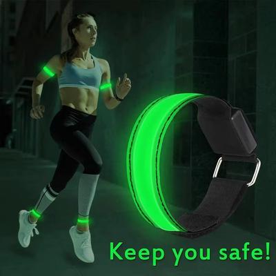 Ночной беговой браслет светодиодный фонарь для спорта на открытом воздухе USB перезаряжаемый ремень безопасности для рук и ног предупреждающий браслет для езды на велосипеде