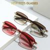 Frameless Sunglasses Personalized Leopard Square Glasses Men'S And Women'S Sunglasses