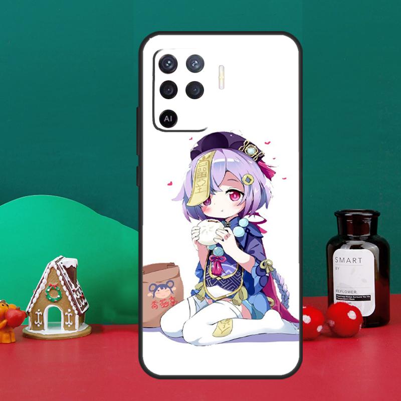 Чехол Genshin Impact Qiqi для OPPO A79 A74 A94 A58 A78 A98 A5 A9 A53 A52 A72 A15 A17 A77 A16 A76 A96 A57S A54S