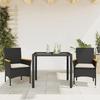 VidaXL Garden Dining Set and Cushions 3 Pcs Black Rattan Glass, Outdoor Dining Set, Furniture of 3278645