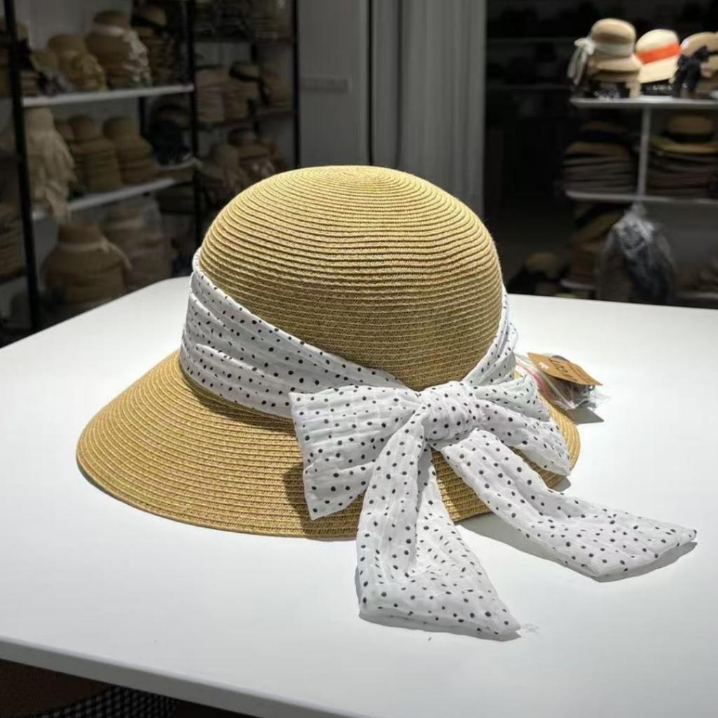 Summer fashion temperament straw hat women's Hepburn style sunshade sun hat travel vacation beach hat