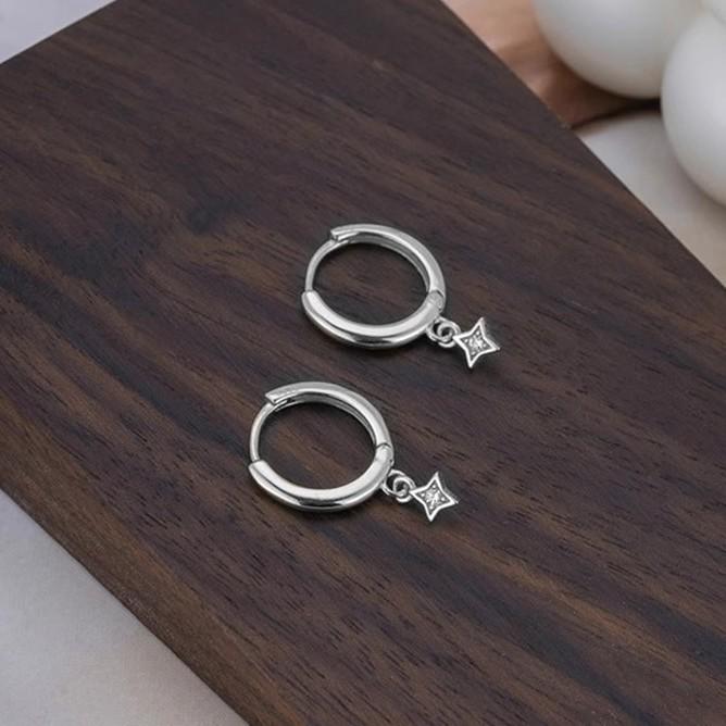 ANENJERY Гладкие геометрические серьги-звезды для нейтрального атмосферного высококачественного простого модного универсального ювелирного подарка