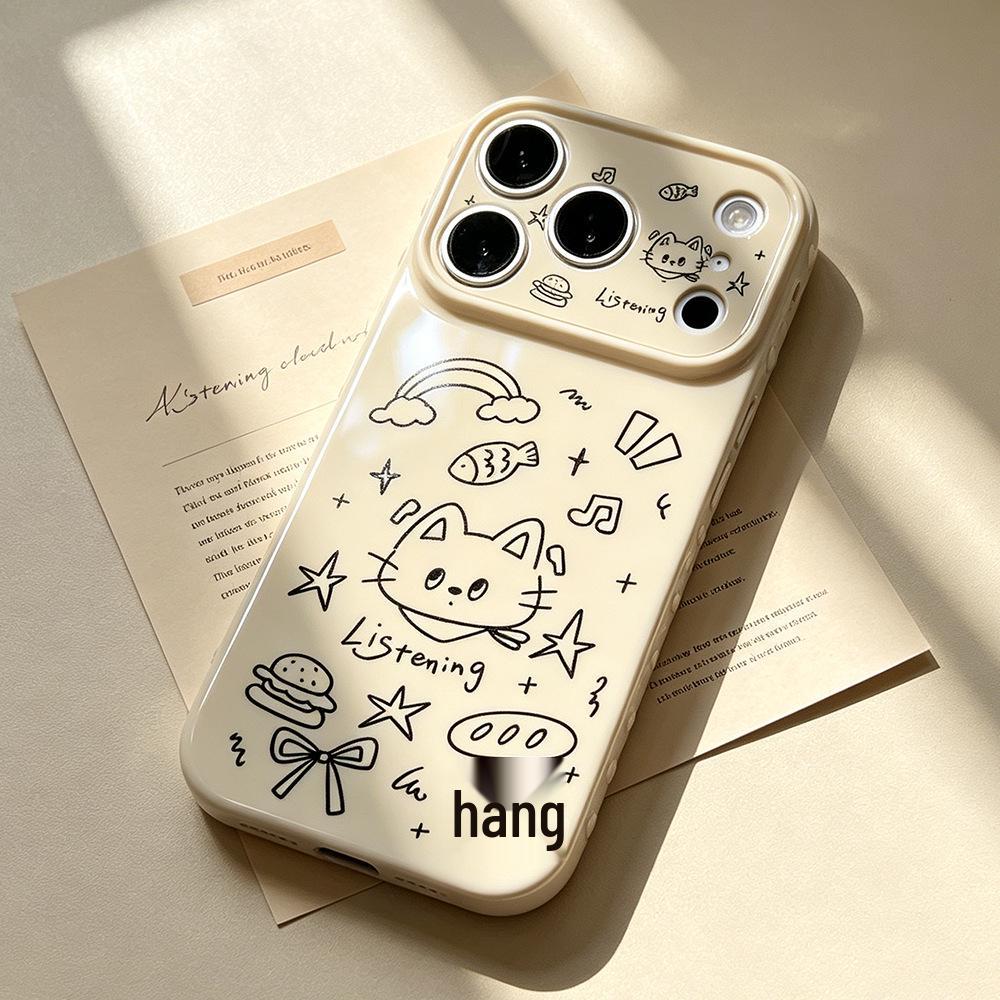 Чехол для iPhone 17PM/16 с рисунком 'Слышащая кошка' для женщин - Стильный и прочный