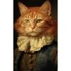 Retro Renaissance Animal Portrait Poster Fox Black Cat Lion Owl Royal Pet Canvas Painting Funny Wall Art Living Room Home Decor
