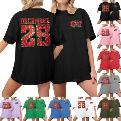 Женская повседневная футболка с принтом, пуловер с круглым вырезом, топ с короткими рукавами