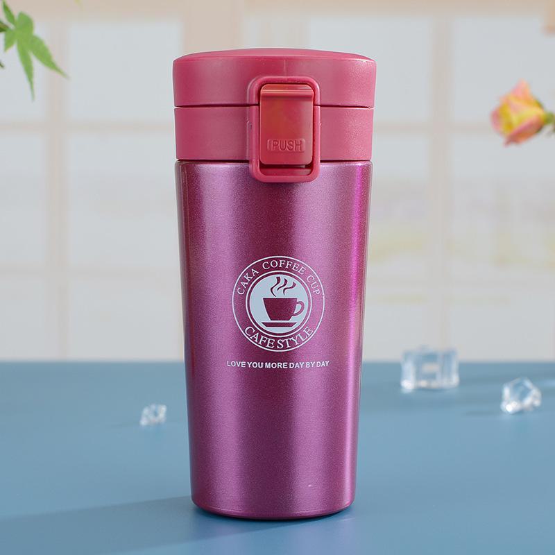 Стильная термокружка из нержавеющей стали 304 с откидной крышкой — большая емкость для установки в автомобиле