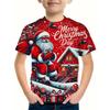 Children's Christmas Series 3D Digital Printed Boys' Fashion and Casual Round Neck Short Sleeved T-shirt