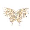 Fashionable butterfly colorful zircon brooch, anti-exposure pin for women, metal button to fix clothes, wedding party gift