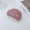 Red Eyecatching And White Plaid Hair Claws For Women Handmade Quality Pvc Stylish Accessories Hair