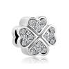 White Pave Cross Tree Wing Mom Silver Plated Fit  Charms Silver 925 Original Bracelet for Jewelry Making