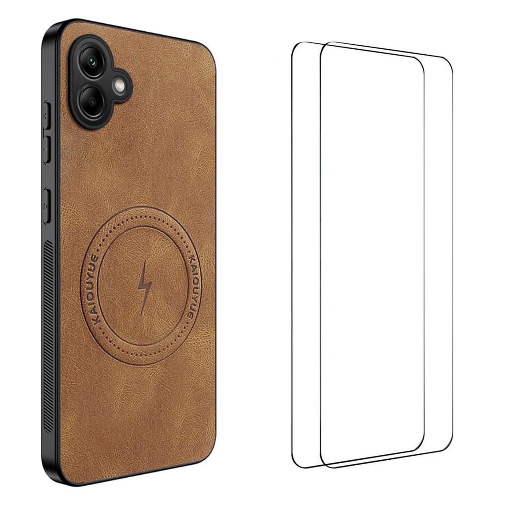 For Samsung Galaxy A07 4G Magnetic Case WANLONFENG SD Series PC TPU Phone Cover with 2Pcs Screen Film