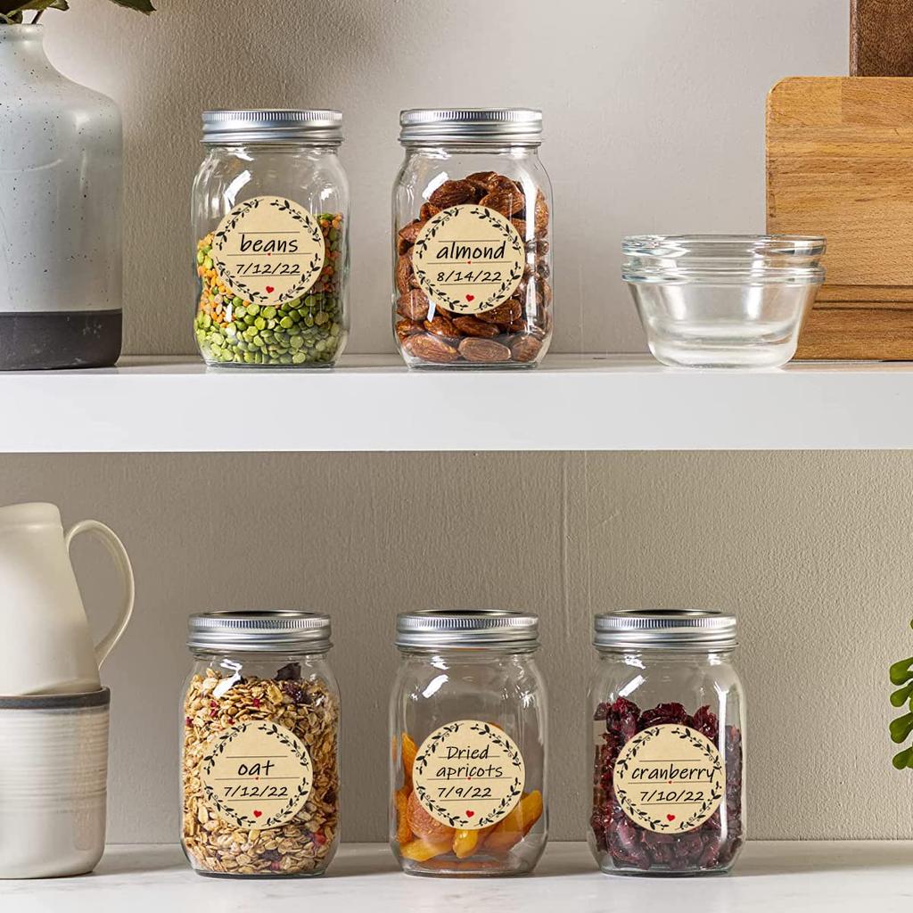 Рулон наклеек из крафт-бумаги 500 шт. Самоклеящаяся этикетка для запечатывания Упаковочная декоративная бирка для рукописных благословений Выпечка Праздничная наклейка