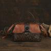 Vintage Women's Handmade Embossed Handbag Large Capacity Versatile Shoulder Crossbody Bag