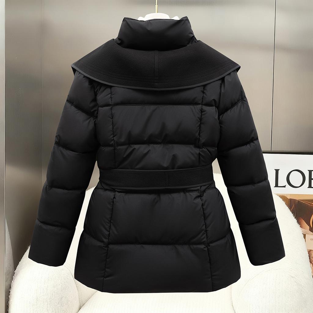 waist slim slim hooded lace-up warm jacket new year thickened cotton-padded women