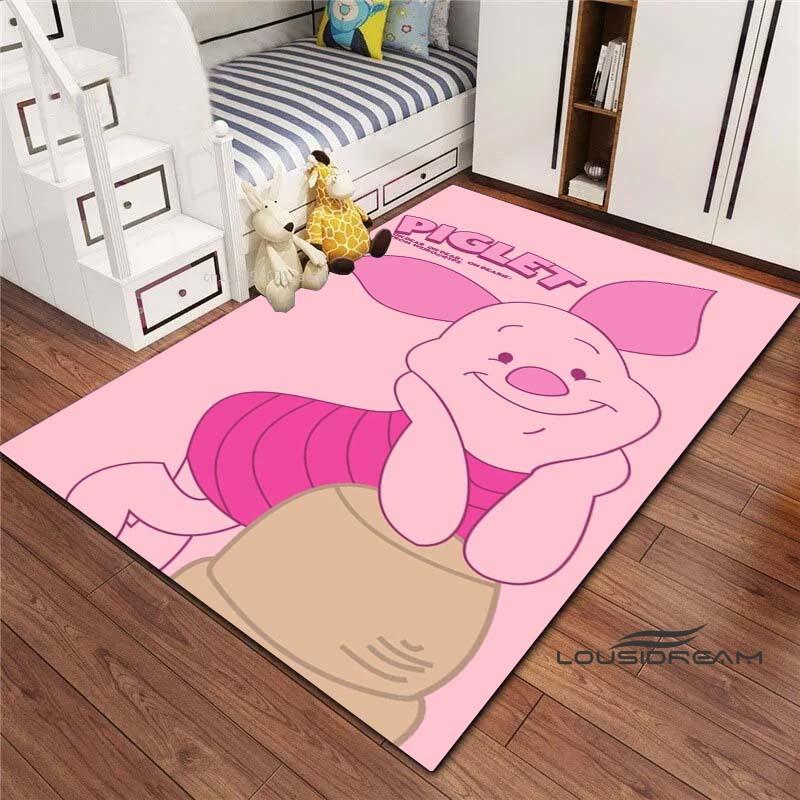 3D printed cartoon (piglet) pattern rugs, suitable for living room, bedroom, children's room, sofas, doormats, non-slip floor