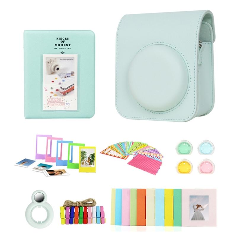 Для Mini 12 Защитная ПУ сумка-чехол для камеры - с альбомом для хранения фотографий, фильтром для селфи-объектива, комплектом «все в одном»