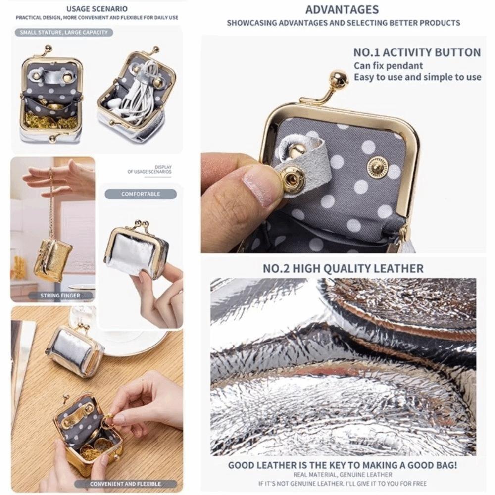 Pure Color Earring Necklace Wallet Luxury Mini Coin Purse Leather Jewelry Storage Box  Daily