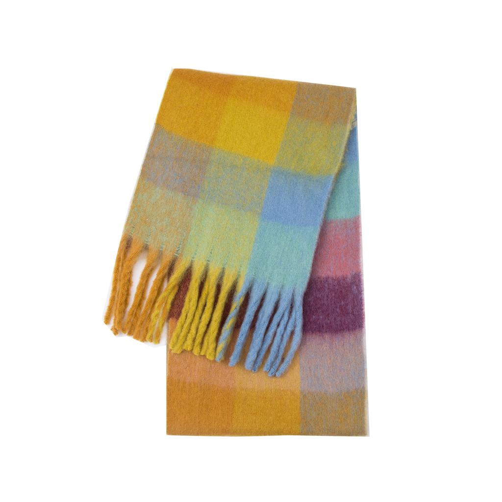 Luxury Cashmere Bright Solid Colors Women Scarf Winter Shawl and Wrap Bandana Pashmina Tassel Female Foulard Thick Blanket