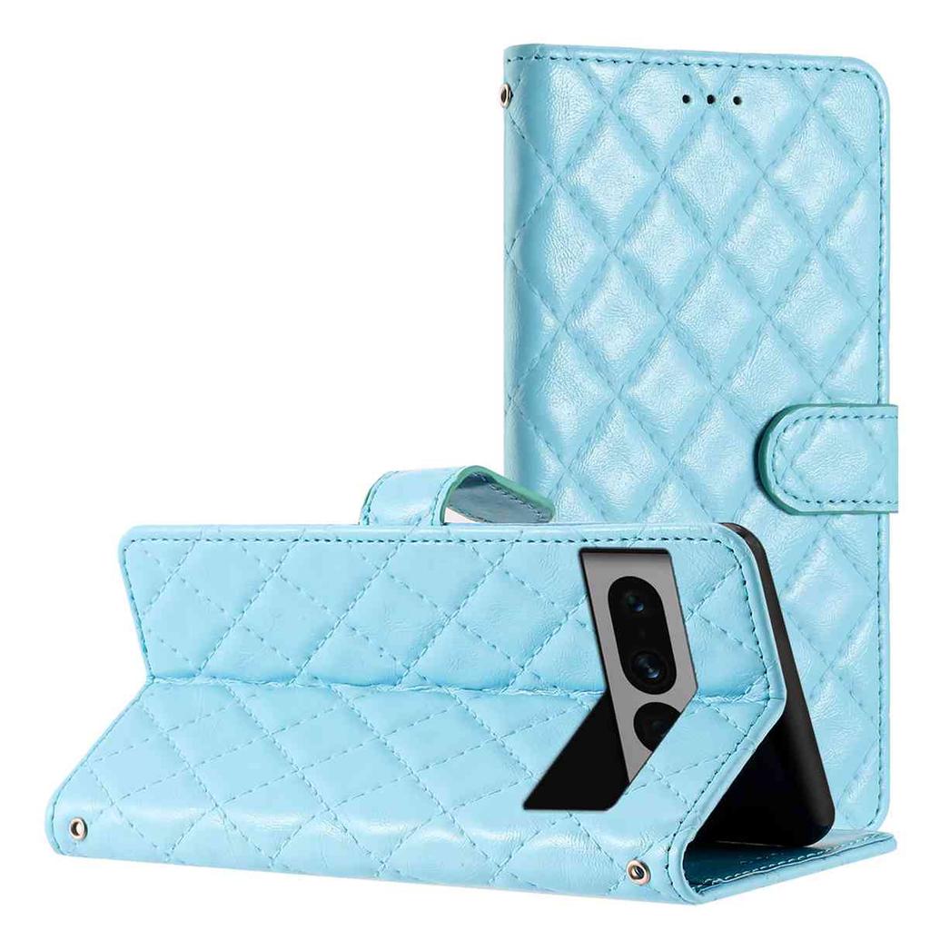 Quilted Pattern Faux Leather Wallet Case for Google Pixel 6 /Pixel 7 /Pixel 8 /Pixel 9 /Pixel 10 Series...360° Protection with Card Slots & Stand
