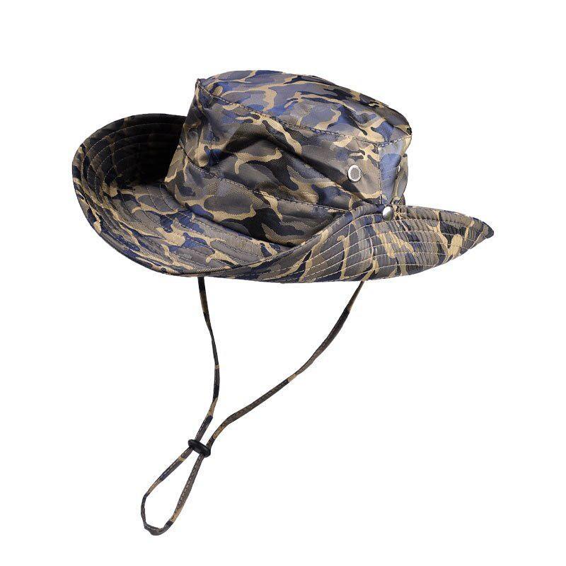 Men's Sun Cap Breathable Quick Dry Bucket Hats Sun Protection Anti-UV Fishing Camping Camouflage Fisherman Hat