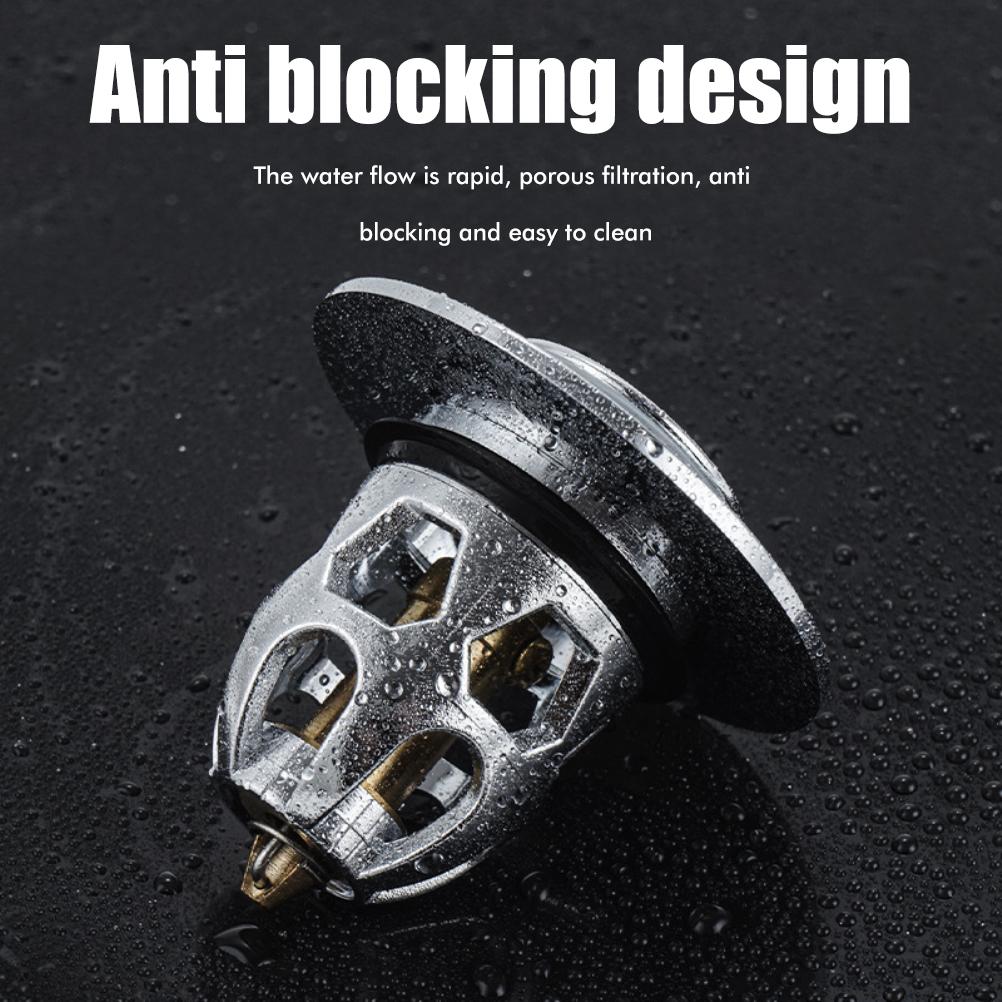 Sink Plug Stainless Steel Pop Up Sink Plug Universal Drain Plug for Countertop Washbasin Bath Plug