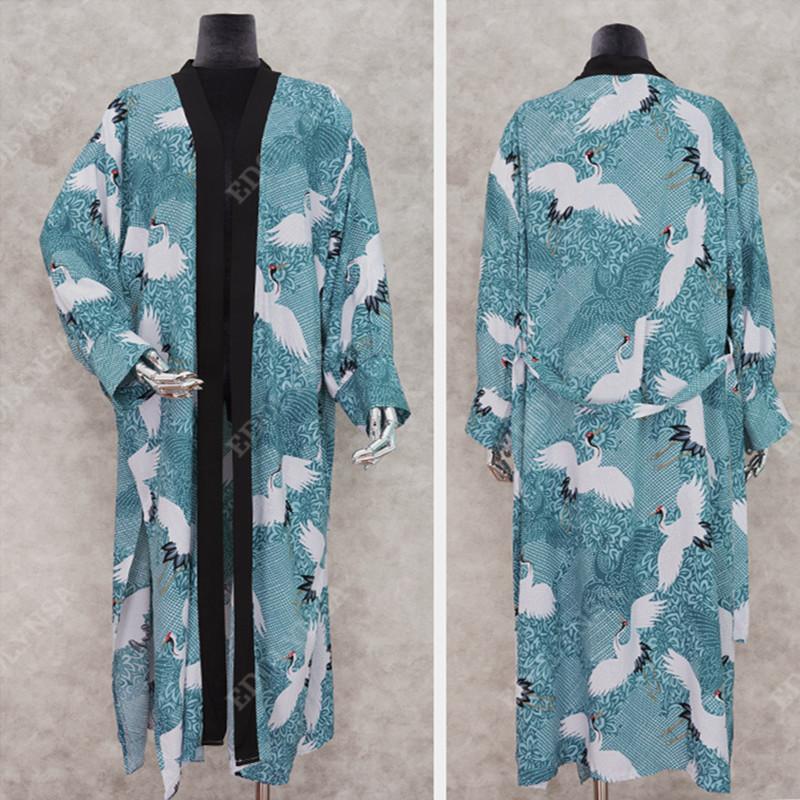 2022 зеленое хлопковое бикини с принтом в стиле бохо, туника с длинными рукавами, длинное платье, повседневное женское пляжное платье больших размеров, фартук Q734