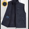Double Sided Thick Vest with Fleece Pockets and Outdoor Men's Plus Size Vest In Spring and Autumn, Sleeveless Camisole Jacket