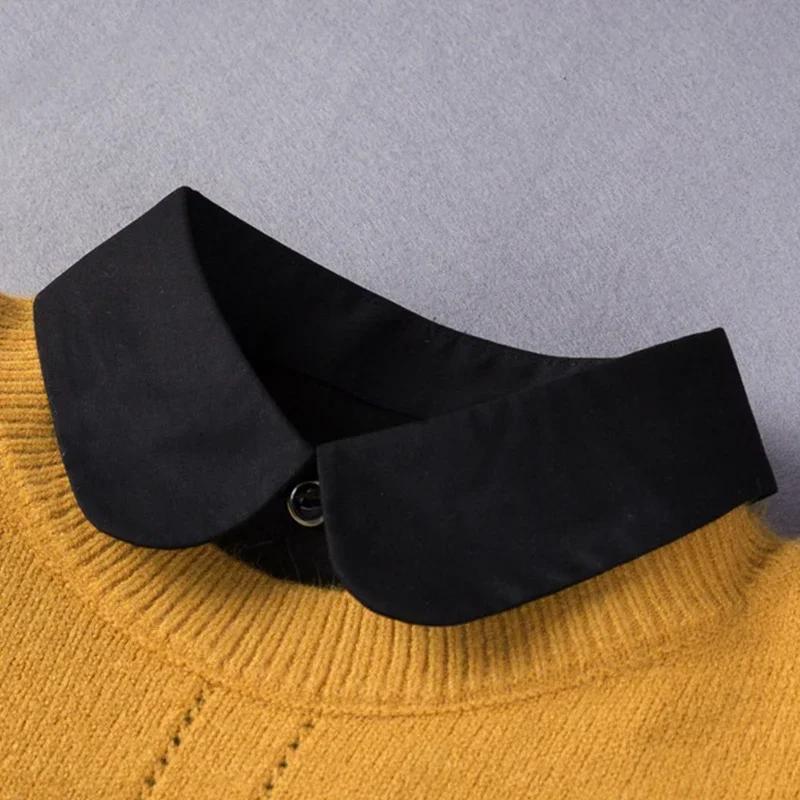 Fake Collar for Women Shirt Sweater Detachable Collar False Collar Lapel Blouse Tops Black White