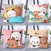 Panda Cloth Printed Pillowcase Kawaii Animation Living Room Sofa Cushion Cover Bedroom Home Decoration Pillowcase