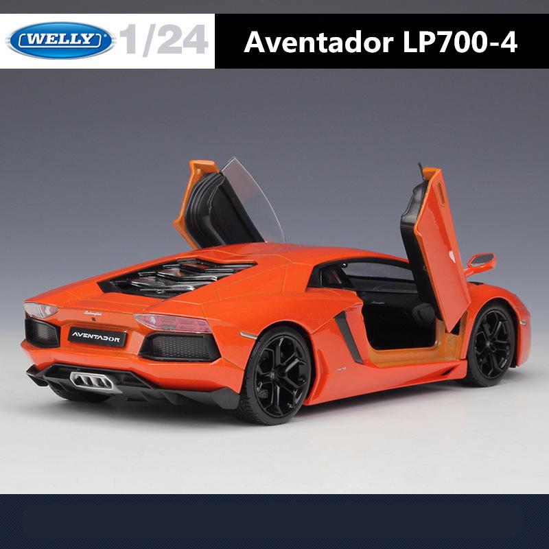 WELLY 1/24 Lamborghini Aventador LP700-4 Сплав Модель Спортивного Автомобиля Литой Металлический Гоночный Автомобиль Модель Транспортных Средств Симуляция Детская Игрушка Подарок