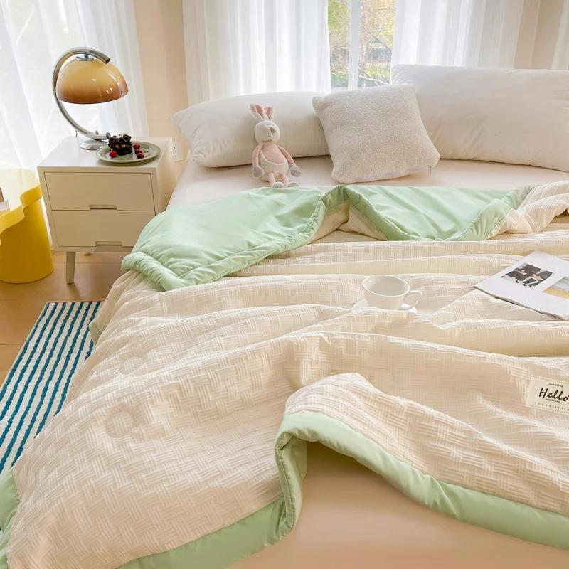 Летнее прохладное одеяло из соевого волокна, тонкое летнее одеяло для одного человека, одеяло с кондиционером, можно стирать в машине, летнее двойное общежитие