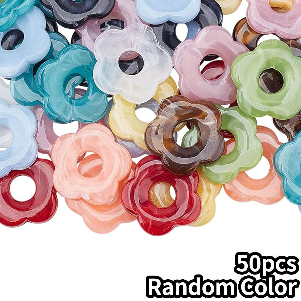 10/30/50 шт. акриловые бусины-разделители в форме цветка, 5-лепестковые бусины-цветы для самостоятельного изготовления ожерелий, браслетов, ювелирных изделий, ремесла