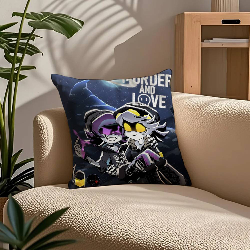 ANIME m-Murder d-Drones Pillow Case Comfort Sofa Bed Silky elegant Invisible zipper Custom Decorative cushion cover