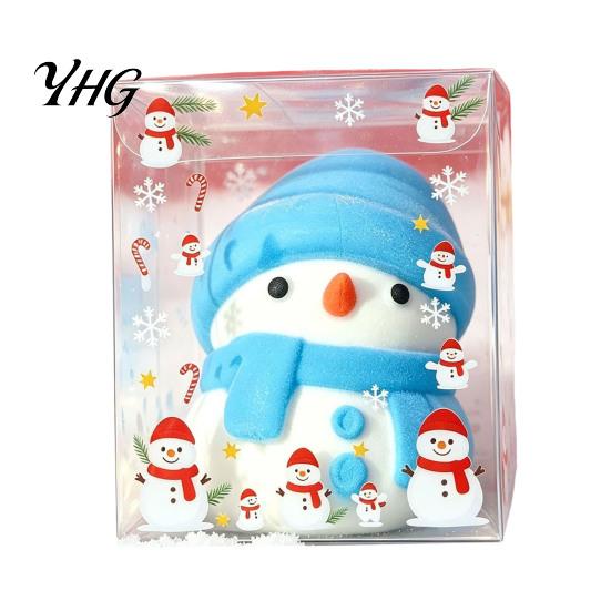 Snowman Stress Relief Toy Christmas Toy, Soft Xmas Tree Squeeze Palm Sized Balls Cat Paw Sensory Fidget Holiday Party Favors Shape