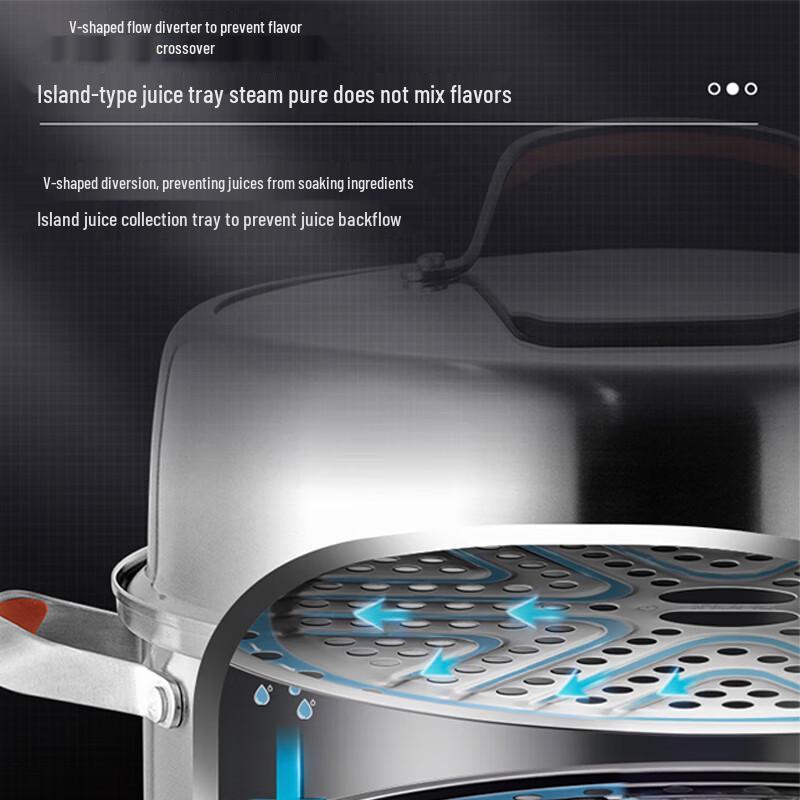 Supor 30cm 3-Layer 304 Stainless Steel Steamer Pot
