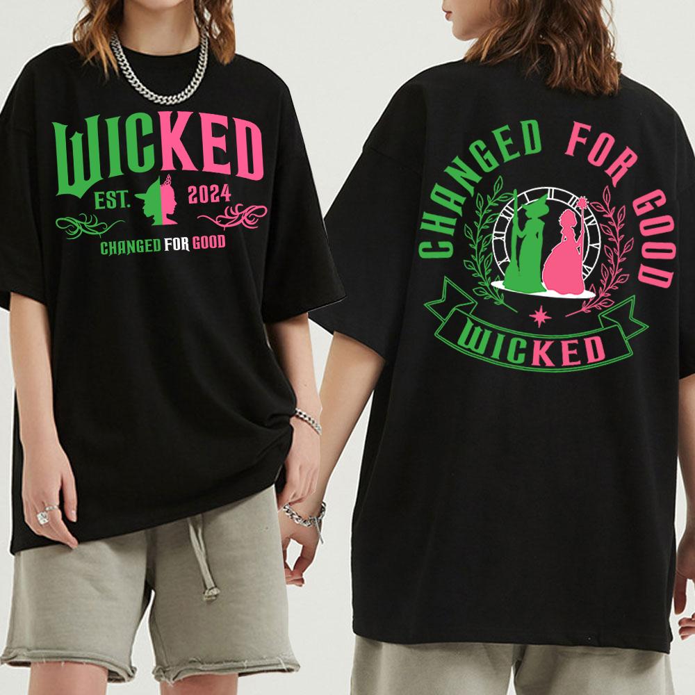 Злая Перемена к Лучшему Футболка Горячая Мода Мужская Харадзюку Эстетика Эльфаба Глинда Футболка Унисекс Высококачественные Хлопковые Футболки