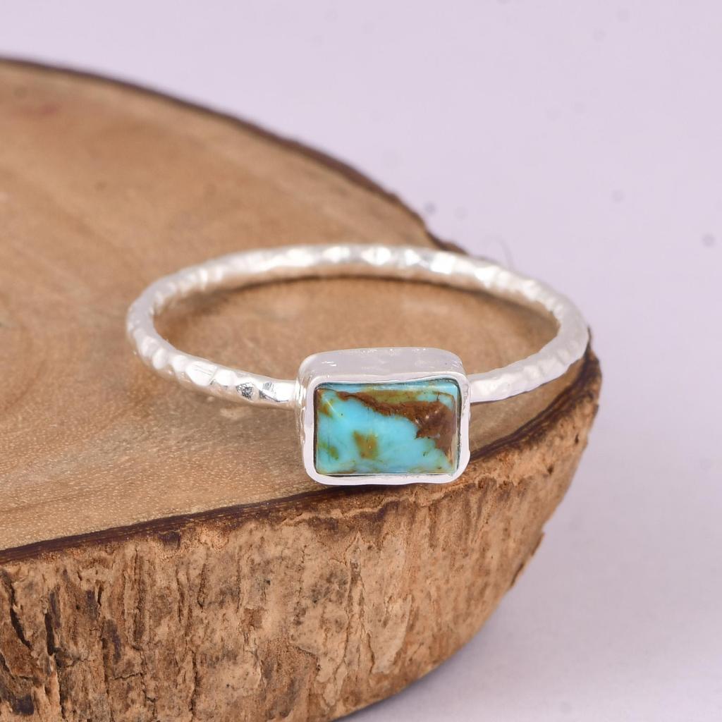 Натуральное кольцо с бирюзой Кингман, кольцо-band из стерлингового серебра 925 пробы, ювелирное изделие для женщин, особый подарок для нее, для любви, влюбленности и подруг.