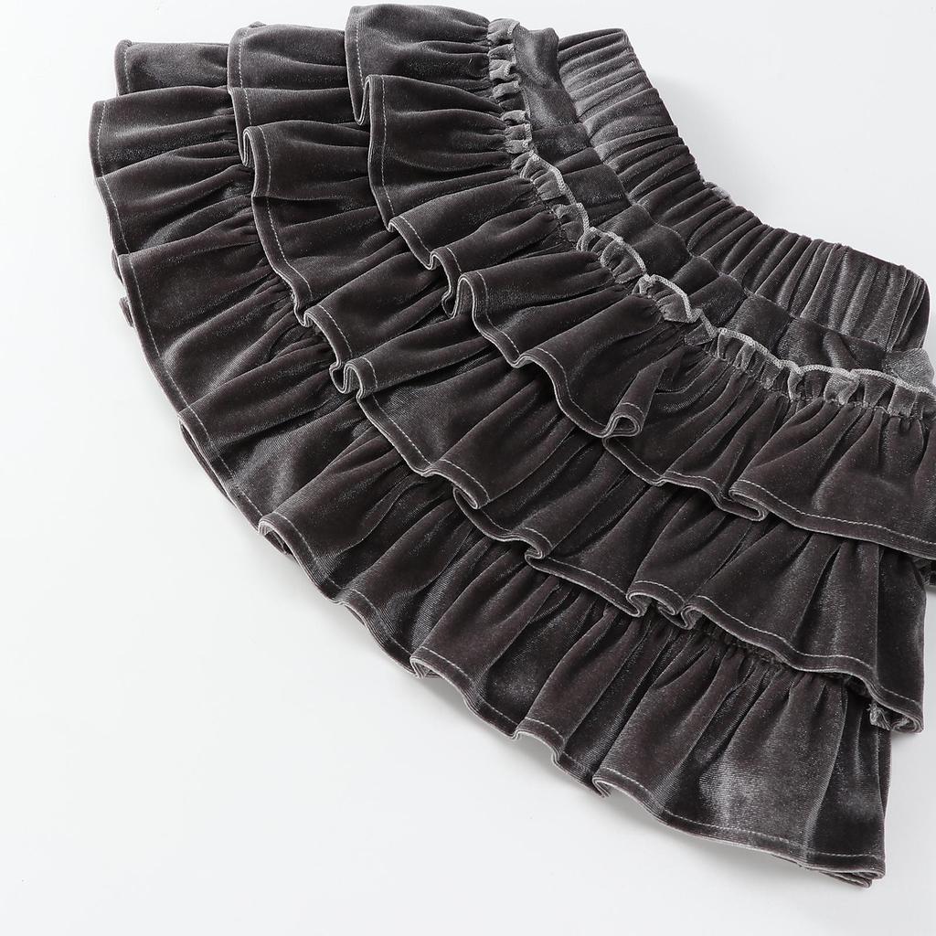 Юбка для девочек осень/зима 2024 из шерсти в складку - корейский стиль