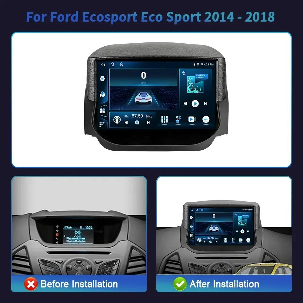 Для Ford Ecosport Eco Sport 2014-2018 Автомобильное беспроводное BT Carplay Радио Android 14 Мультимедиа 4G GPS Навигация Сенсорный экран Стерео