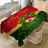 Sale Red Christmas Theme Happy Table Decoration Holiday Winter Gift Dustproof And Waterproof Rectangular Tablecloth