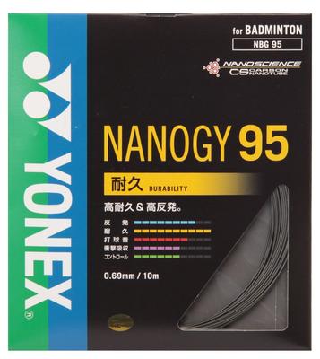 YONEX Струны для бадминтона Nanogy 95 NBG95 Графит (0,69 мм)