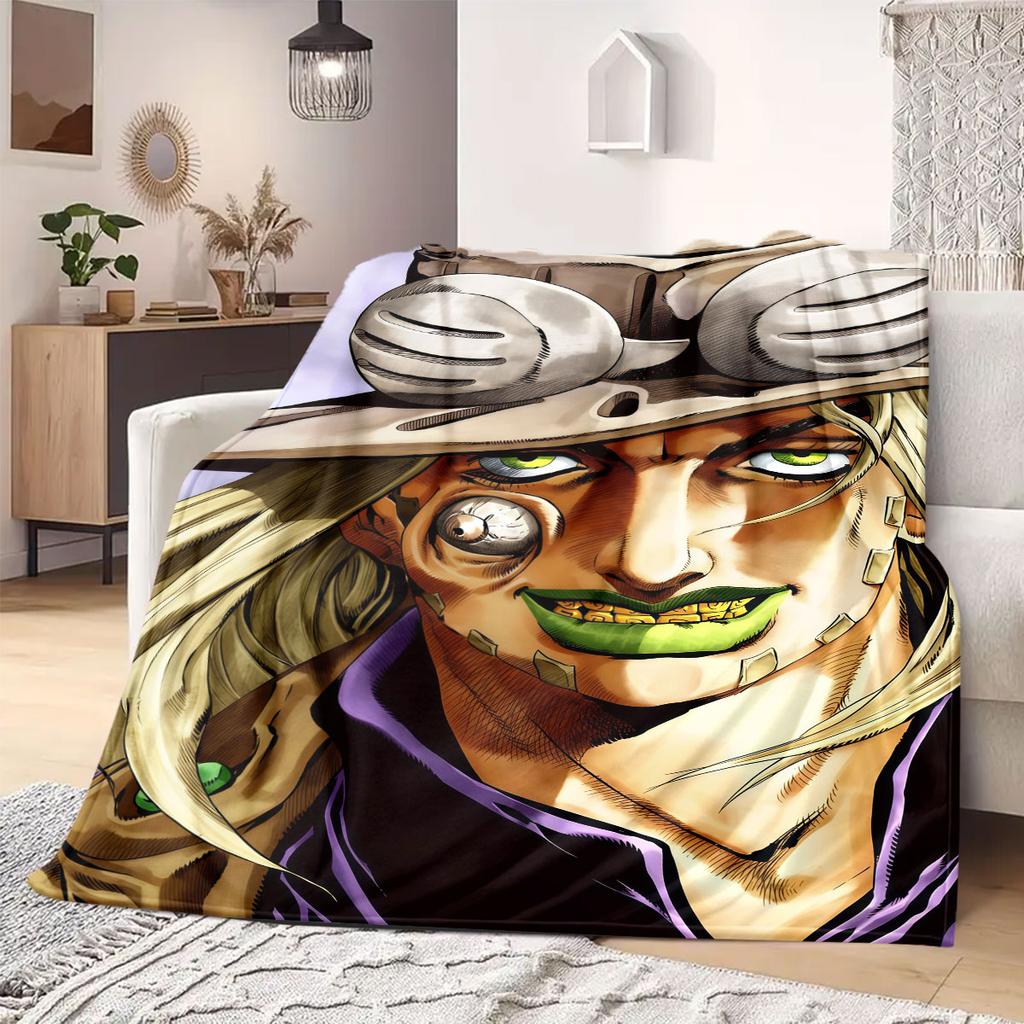 JOJO anime Flannel Blanket Warm,Comfortable,Suitable for Bedrooms,Sofas,Beds,Chairs,Picnics,Travel
